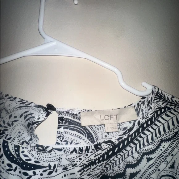 Loft Paisley Shift Long Sleeve Floral Color block Dress Size Small NWOT - Picture 11 of 12